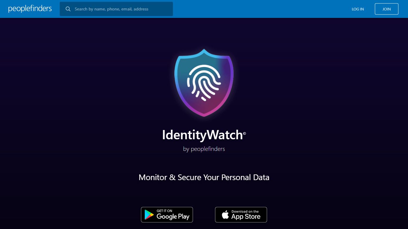 Data Monitoring and Security - IdentityWatch Mobile App - PeopleFinders